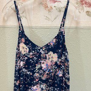 Blue floral, sleeveless, woman's cami blouse